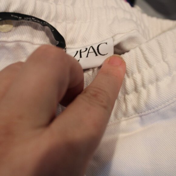 Zara Tupac bravado printed white denim joggers size medium - Picture 6 of 6